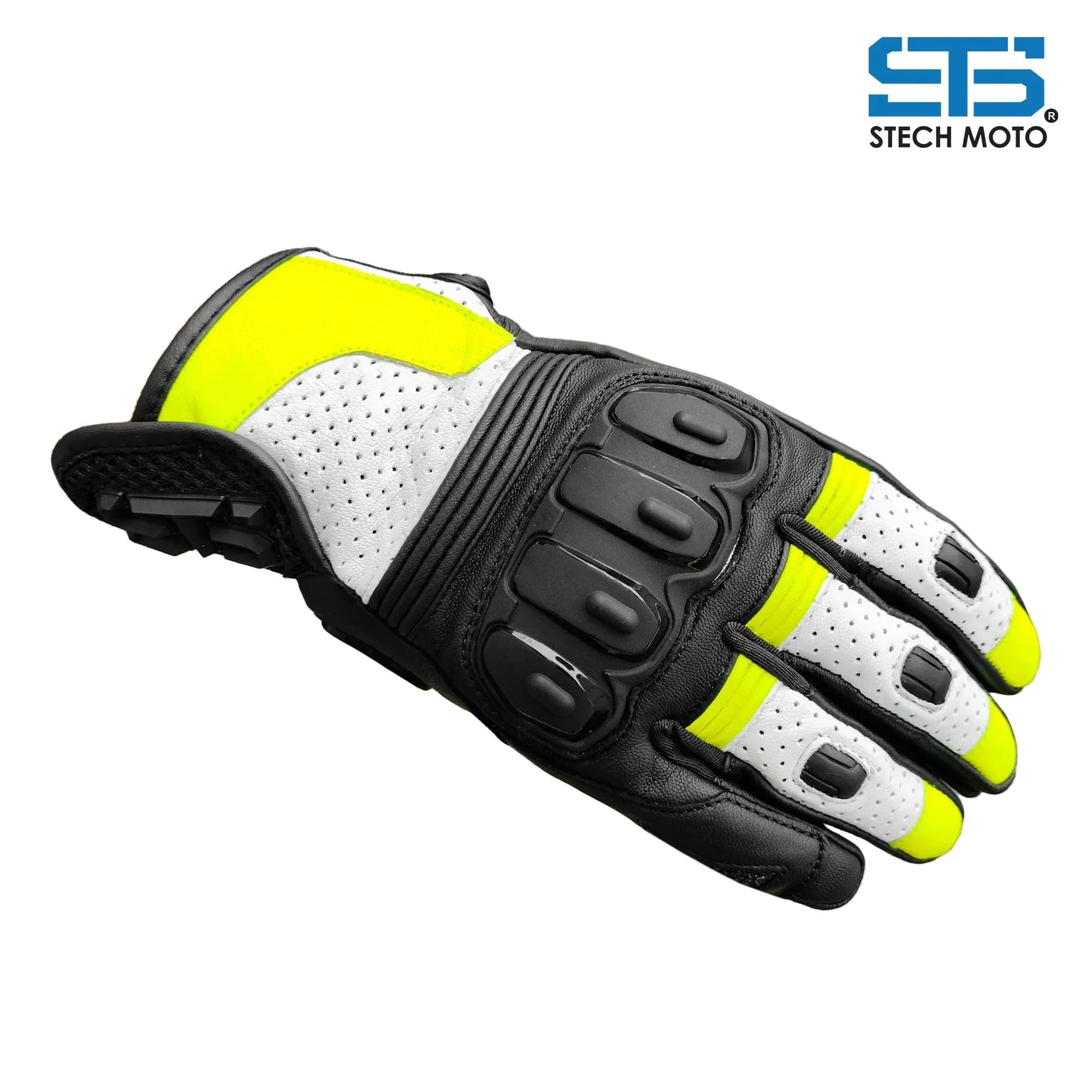 Guanti da Moto in Pelle Stechmoto F 658 Quantum Touring e urban Off-Road Sportivo - Am Moto-Abbigliamento Moto