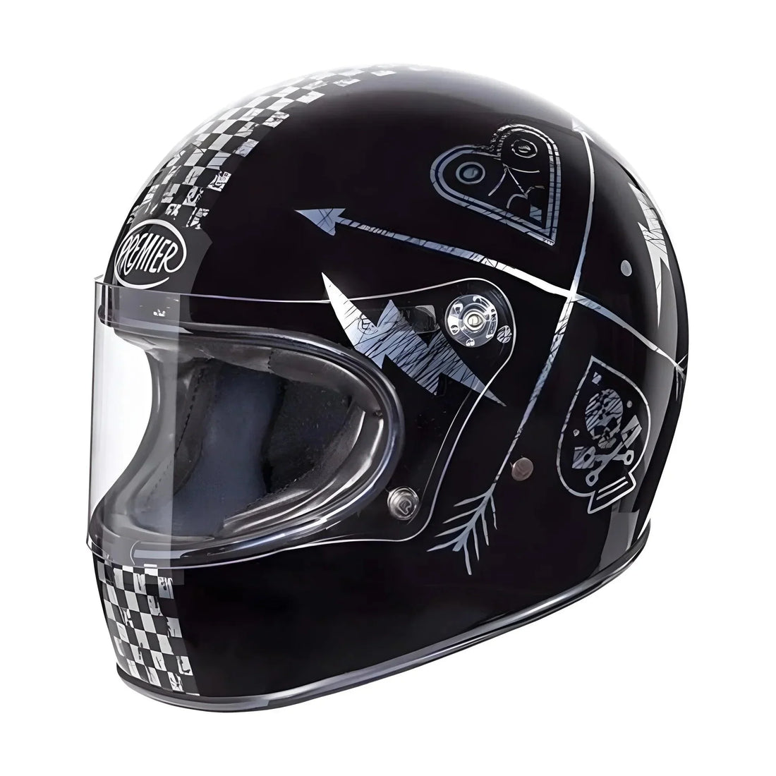 Moto Casco Integrali Vintage in Fibra - PREMIER TROPHY NX ARGENTATO CROMATO  - Am Moto-Abbigliamento Moto