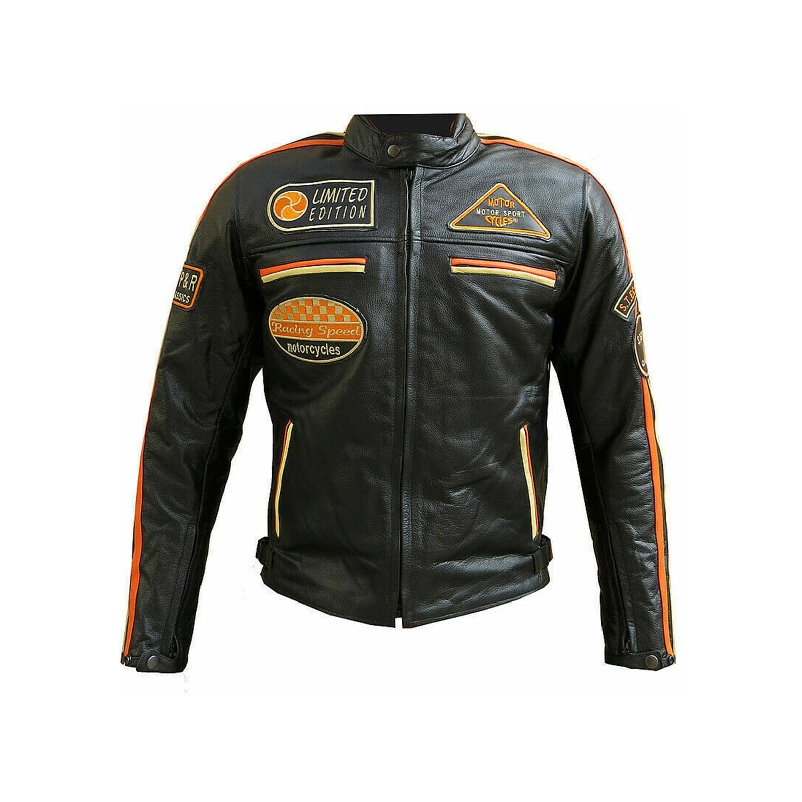 Stechmoto ST 1735 Vintage Custom &amp; Café Race Men's Leather Motorcycle Jacket