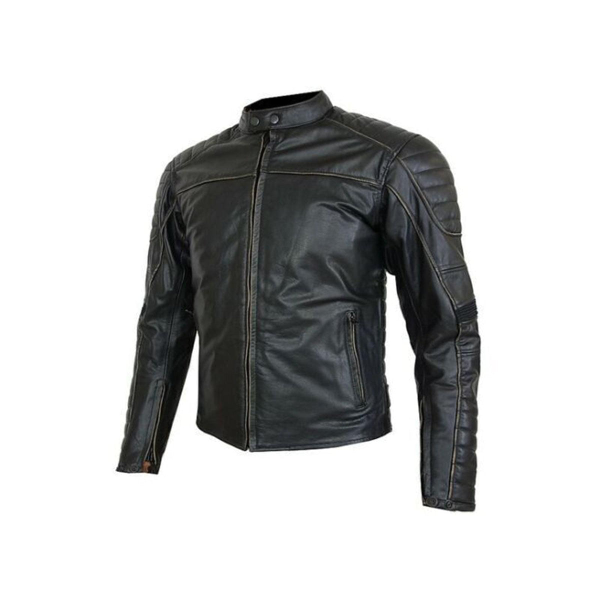 Stechmoto ST 1785 Cafe Race Men's Leather Motorcycle Jacket Vintage Custom Very Soft Leather