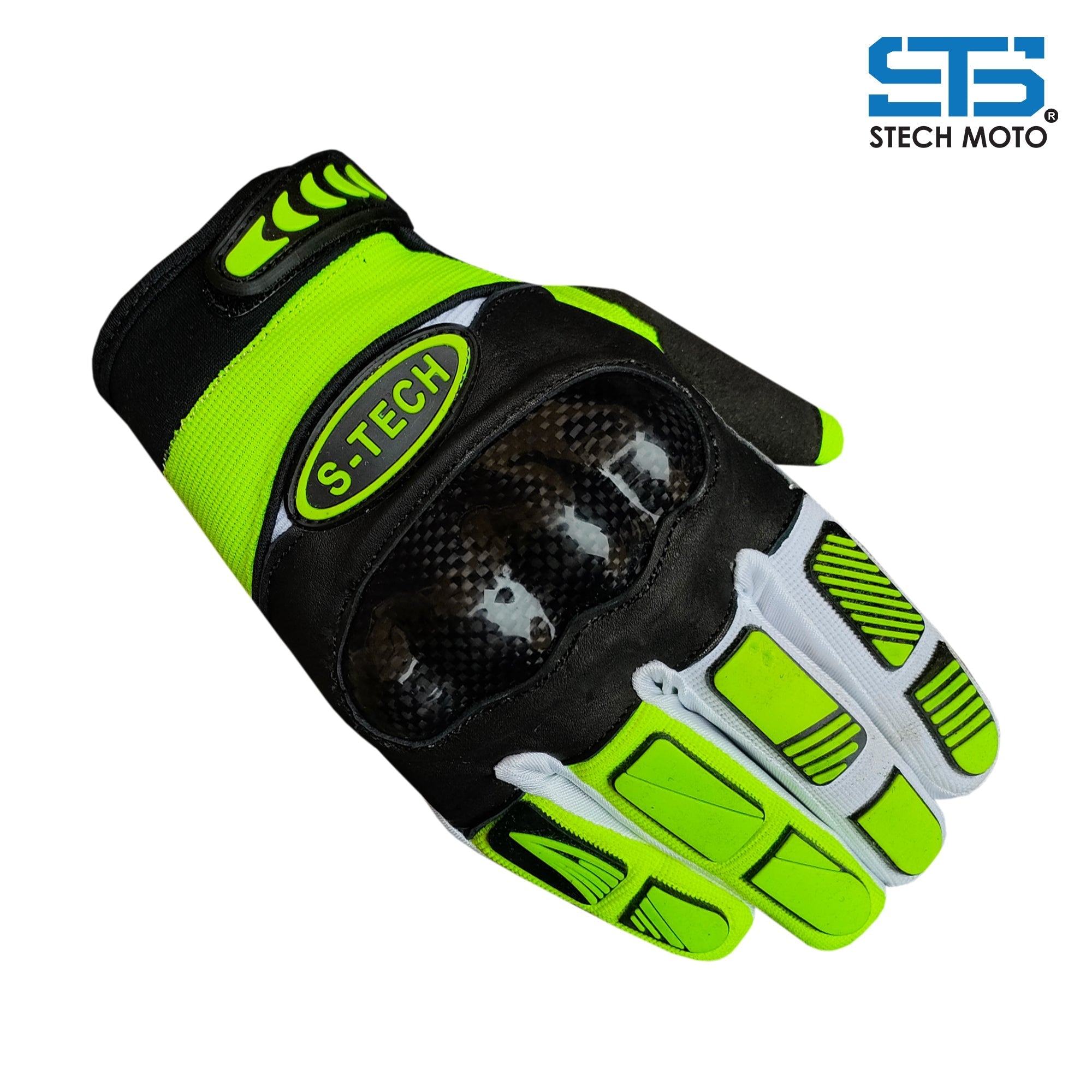 Motorcycle gloves made of stechmoto ST 1122 Carbon fabric, motocross enduro, Off-Road