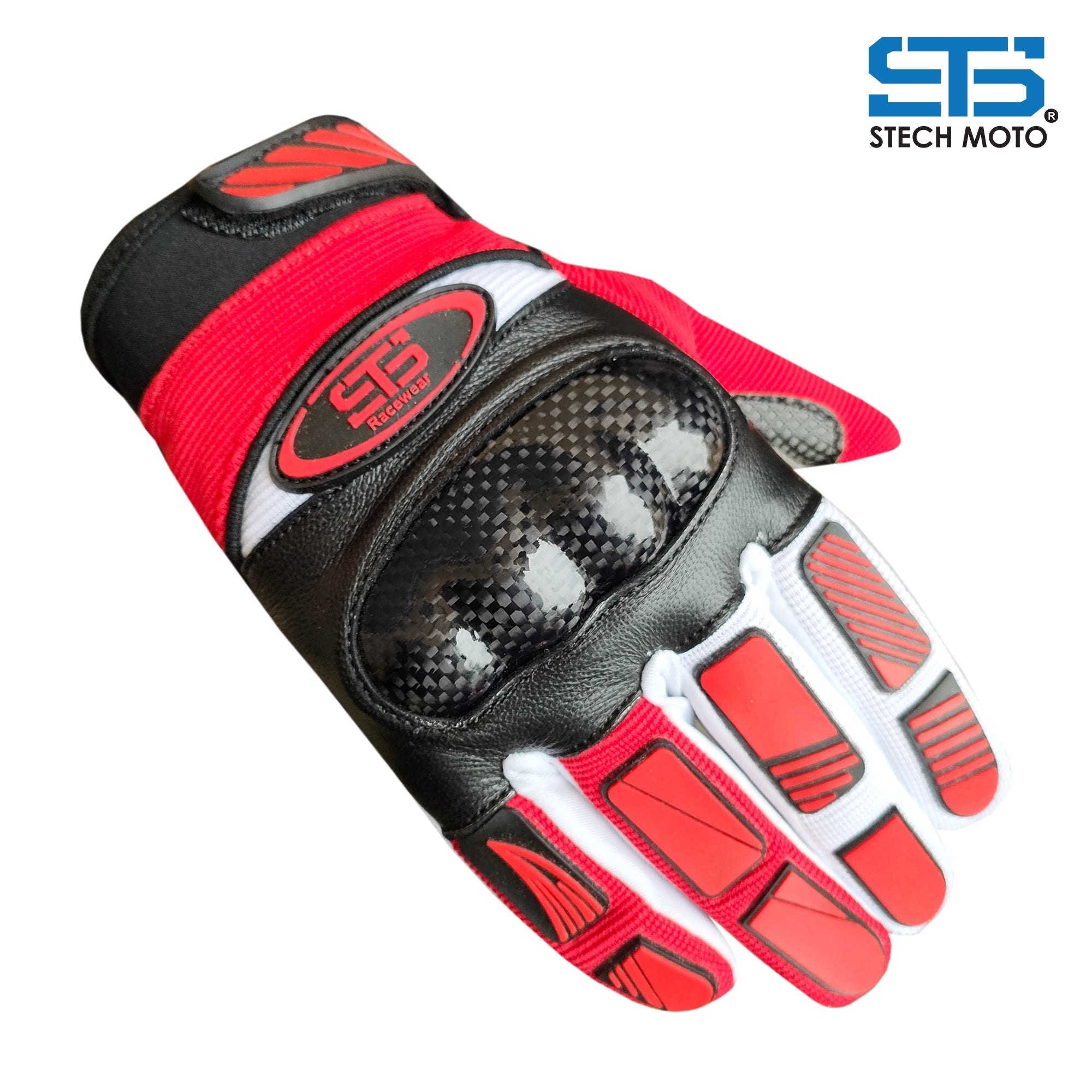 Motorcycle gloves made of stechmoto ST 1122 Carbon fabric, motocross enduro, Off-Road