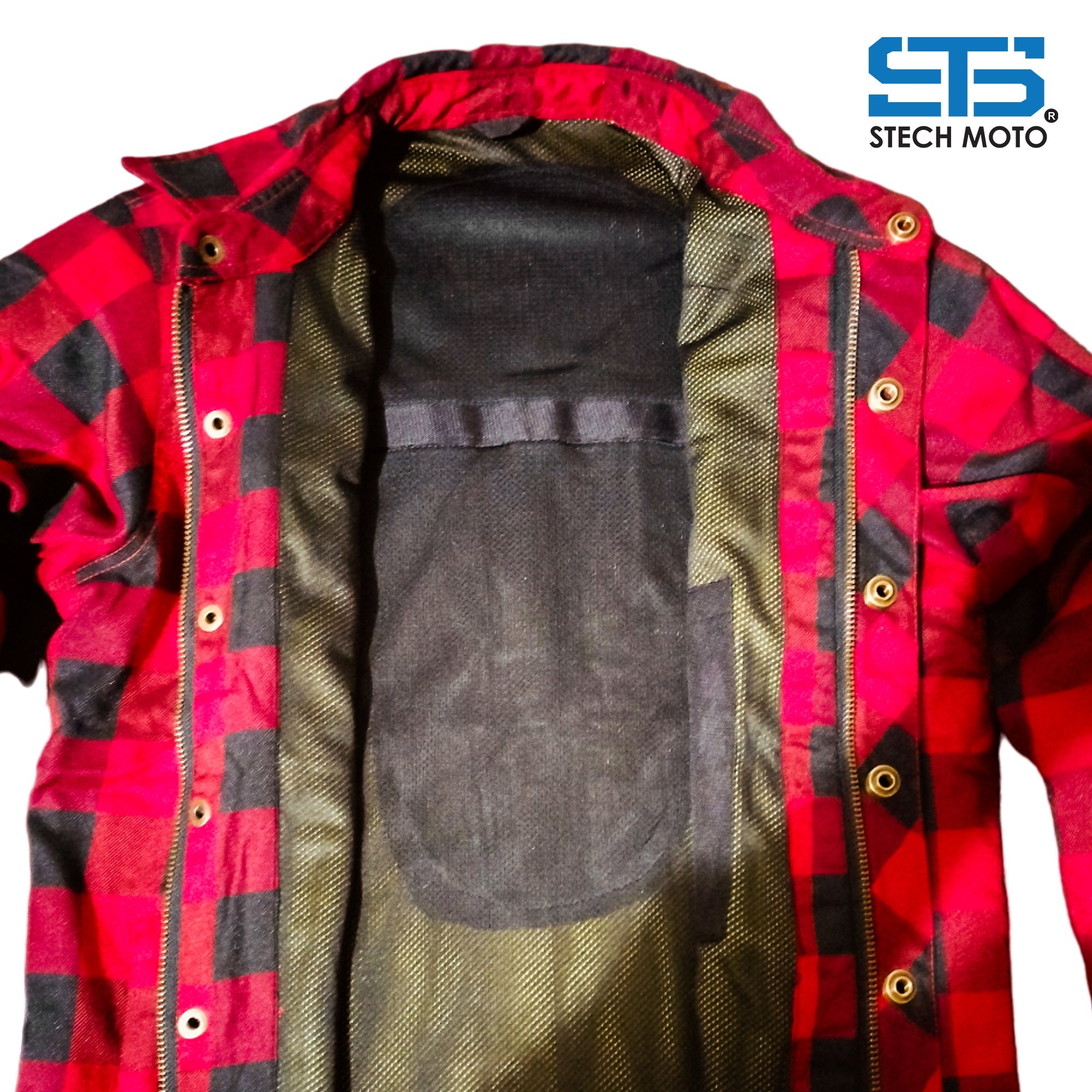 Moto camicia contone-flanella da uomo Stechmoto con aramid e protezione CE livello-1 ST