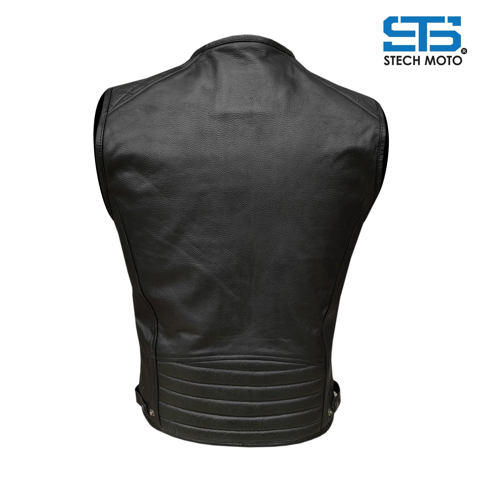 Stechmoto ST 1170 Vintage Custom &amp; Café Race Men's Leather Motorcycle Vest