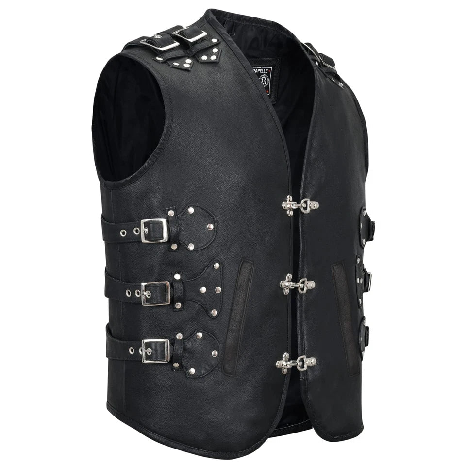Moto Gilet in pelle S-tech ST 1100 Torento FIBBIE Vintage Custom Café Race