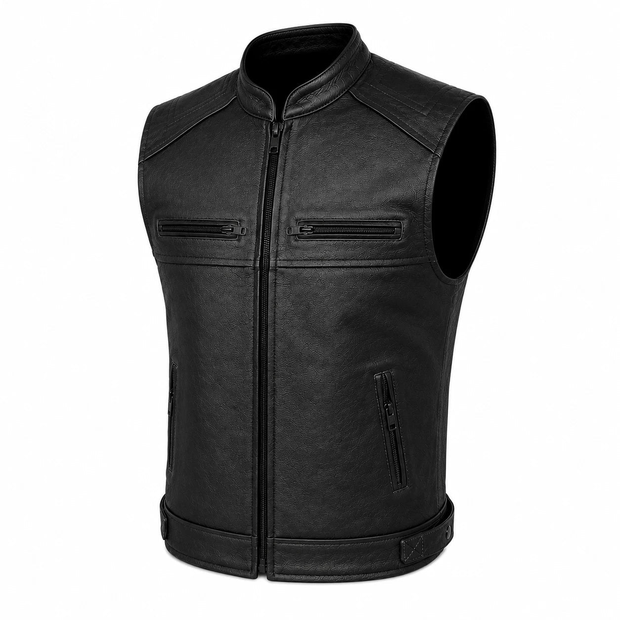 Moto Gilet in pelle da Uomo S-tech ST 1190 BZM Vintage Custom & Café Race