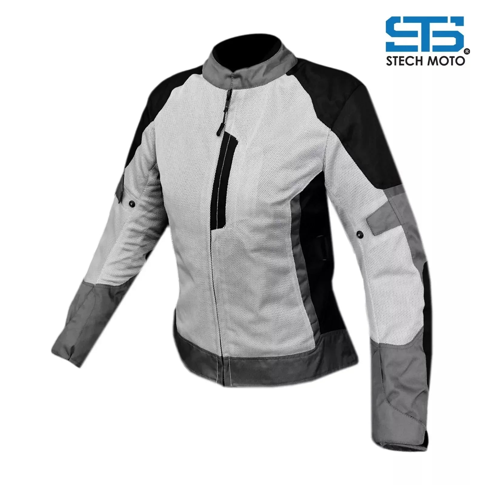 Giubbotto estivo da moto S-tech ST 002 AIR H2Out 2-Strati Nero-Argento
