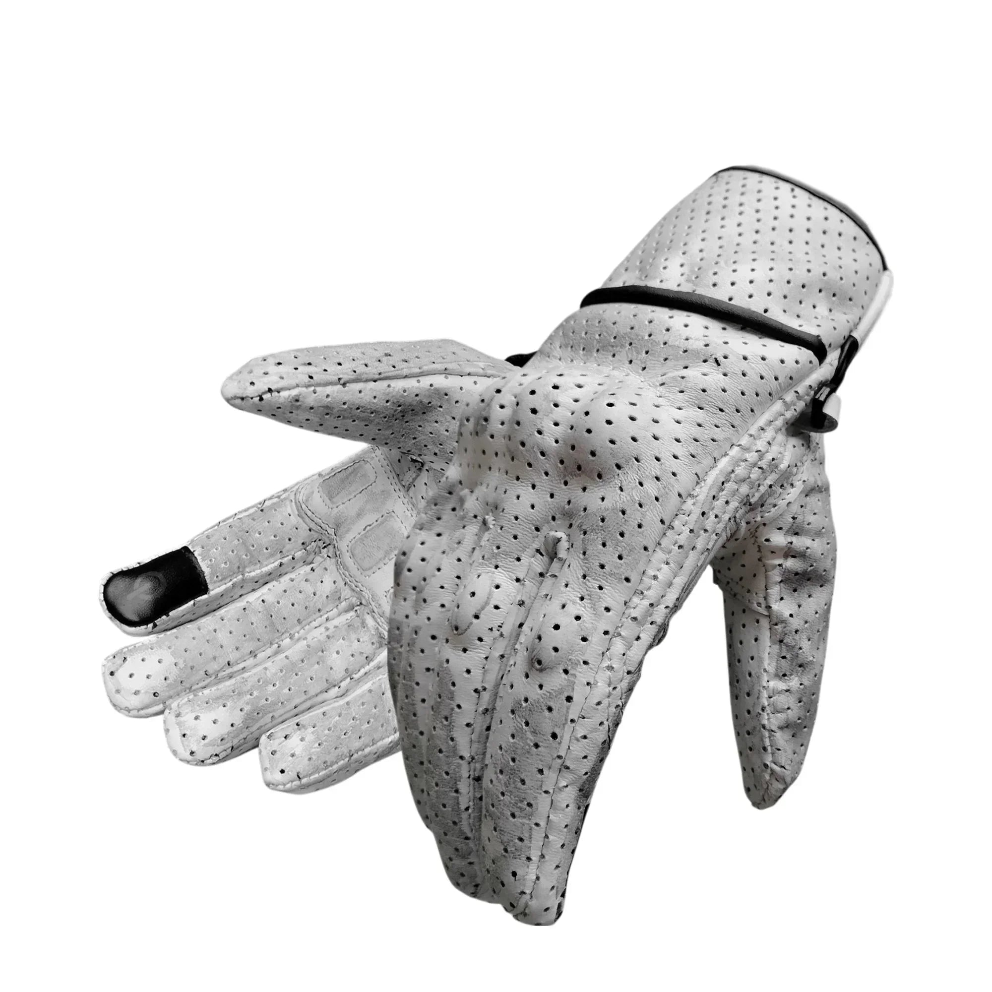 Guanti da moto in Pelle S-tech ST 1710 AIR NRN Vintage Custom e Café Race