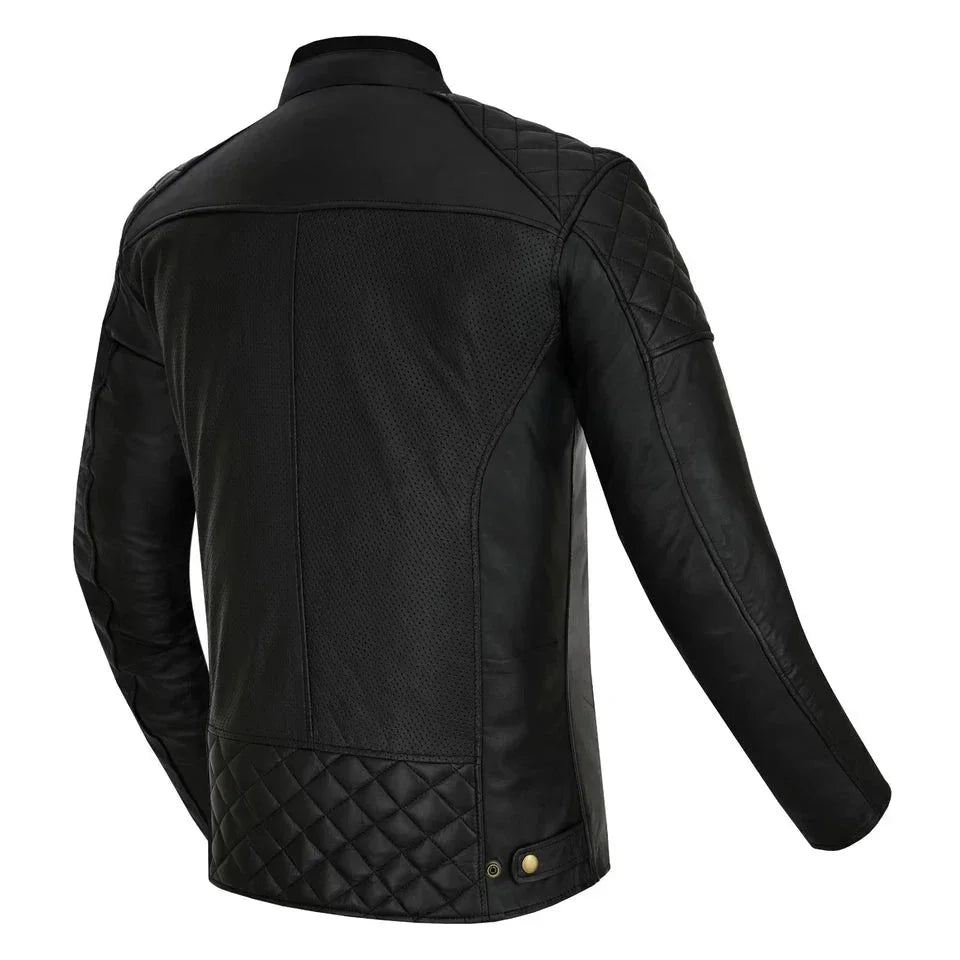Moto giacca estivo in pelle uomo Stechmoto ST 1720 DOMINO AIR  Vintage Café Race ST