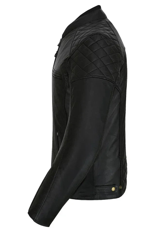 Moto giacca estivo in pelle uomo Stechmoto ST 1720 DOMINO AIR  Vintage Café Race ST