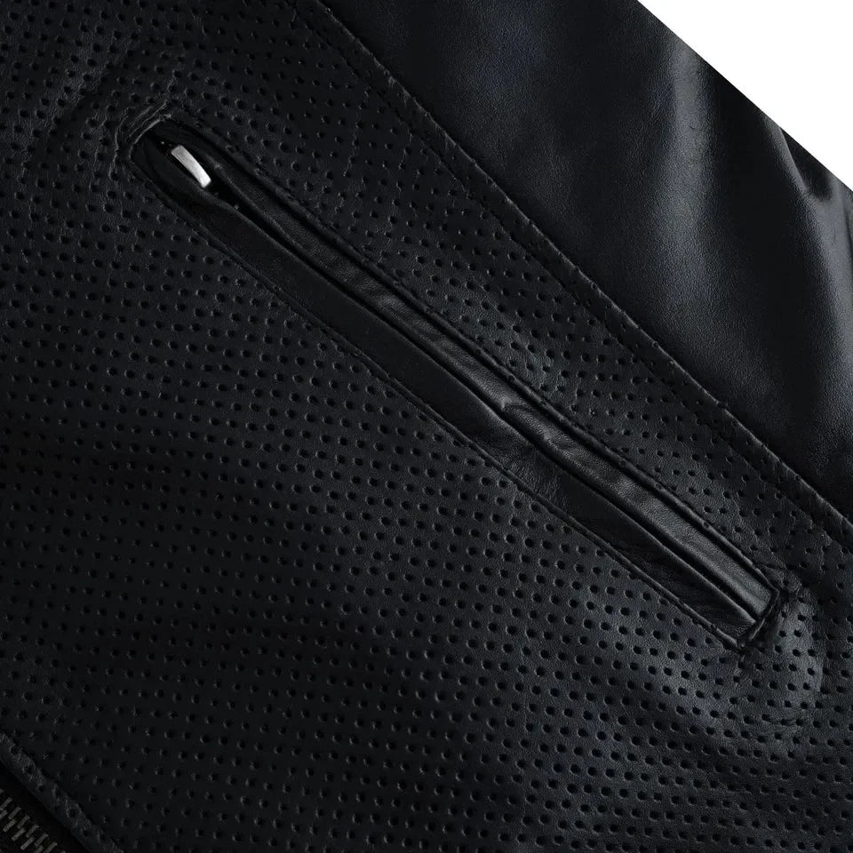 Moto giacca estivo in pelle uomo Stechmoto ST 1720 DOMINO AIR  Vintage Café Race ST