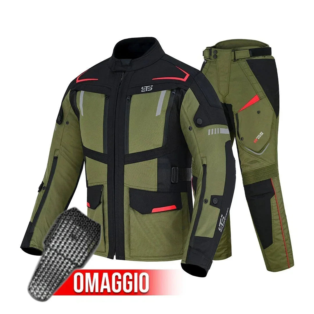 Moto Giacca e pantaloni tessuto S-tech ST 838 Dragon-X H2Out 3-Strati e 4-Stagione