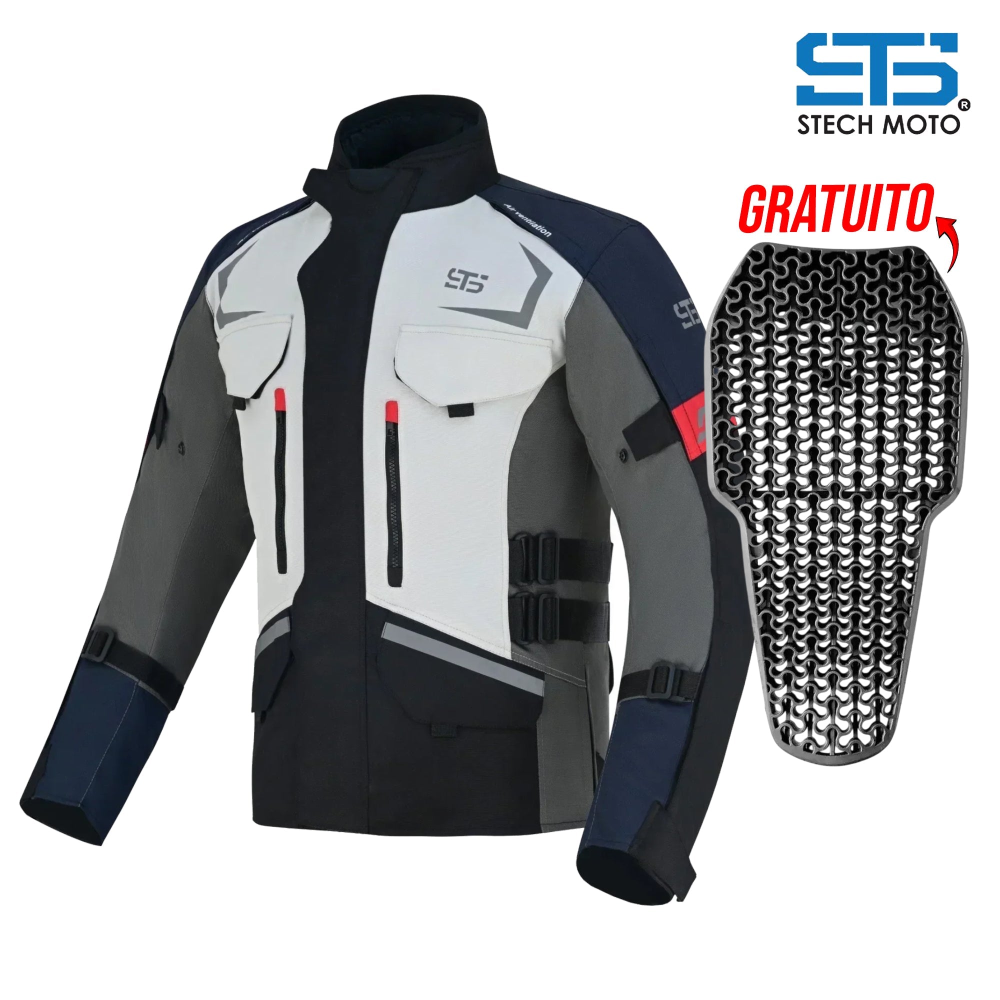 Moto Giacca in Tessuto S-tech ST 815 Venom-X H2Out 3-Strati 4-Stagione