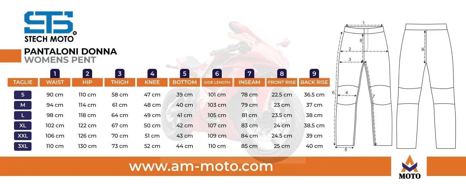 Moto Trousers in tessuto da donna S-tech ST 815 Venom-X H2Out 3 Strati 4 Stagione ST