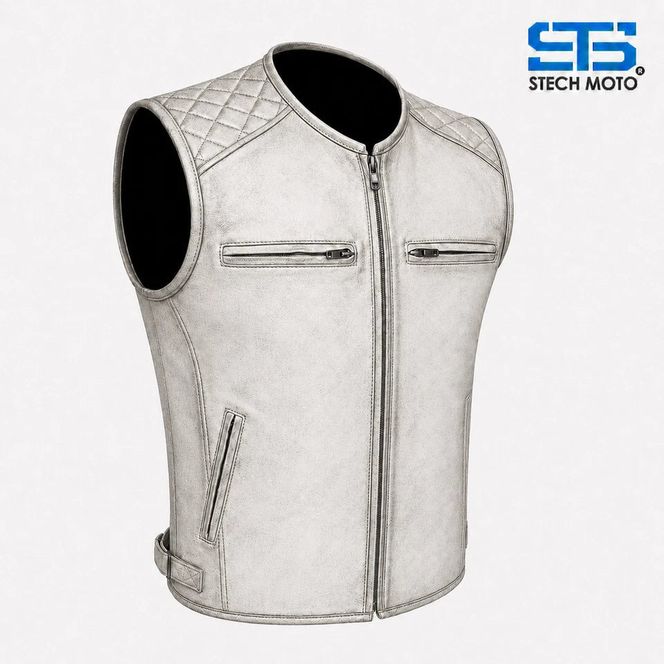 Moto Gilet in pelle S-tech ST 1170 Vintage Custom & Café Race