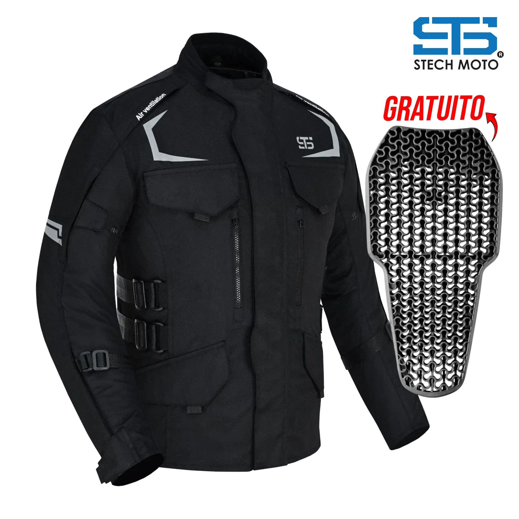 Moto Giacca in Tessuto da uomo S-tech ST 815 Venom-X H2Out 3 Strati 4 Stagioni