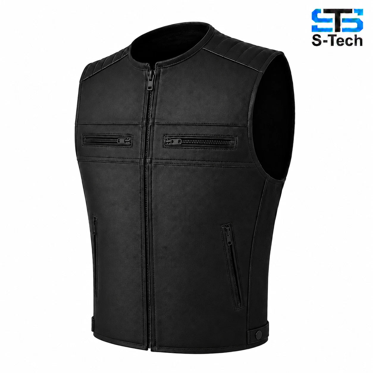 Gilet Moto in pelle da Uomo S-tech ST 1180 PW Vintage Custom & Café Race