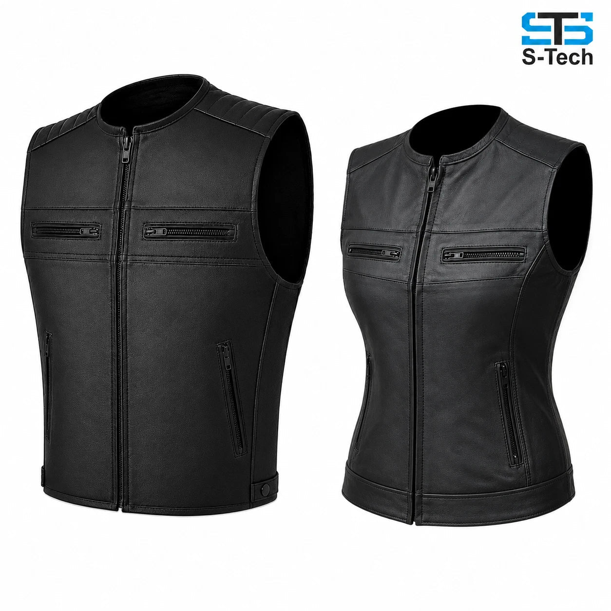 Gilet da Moto in pelle S-tech ST 1180 Vintage Custom & Café Race