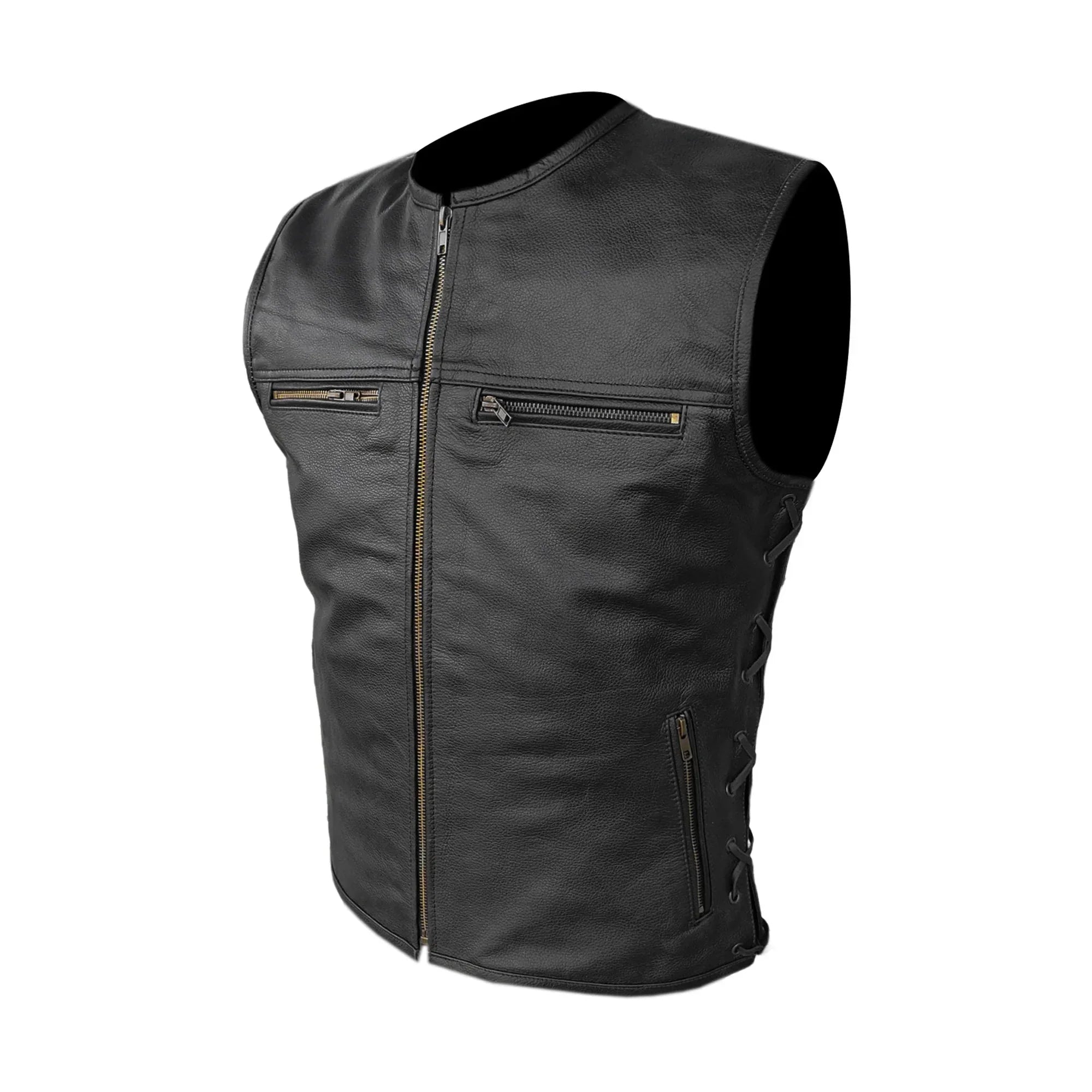 Gilet da Moto in pelle S-tech ST 1185 Vintage Custom & Café Race