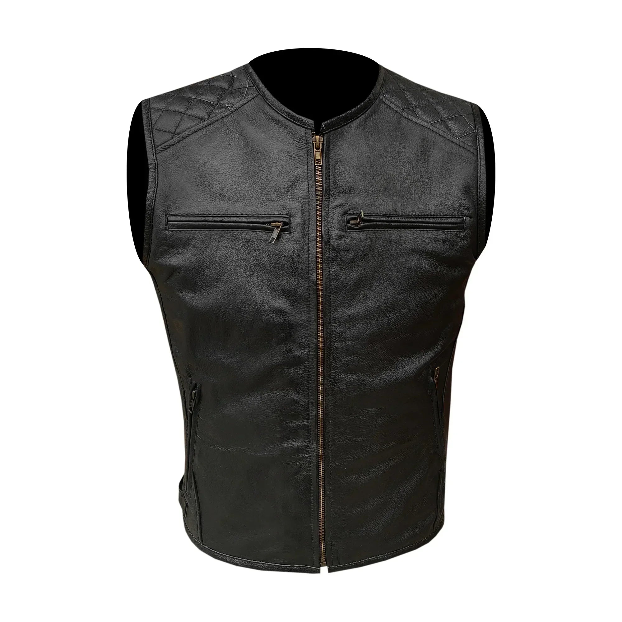 Gilet da Moto in pelle da Uomo Stechmoto ST 1170  Vintage Custom & Café Race ST