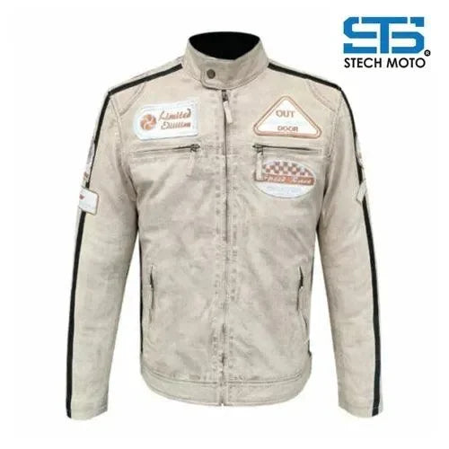 Giubbotto in pelle da Uomo Stechmoto ST 1510 Custom Vintage & Café Race - Am Moto-Abbigliamento Moto