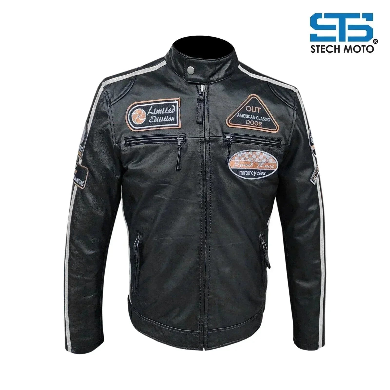 Giacca in pelle da Uomo Stechmoto ST 1510 Custom Vintage & Café Race - Am Moto-Abbigliamento Moto
