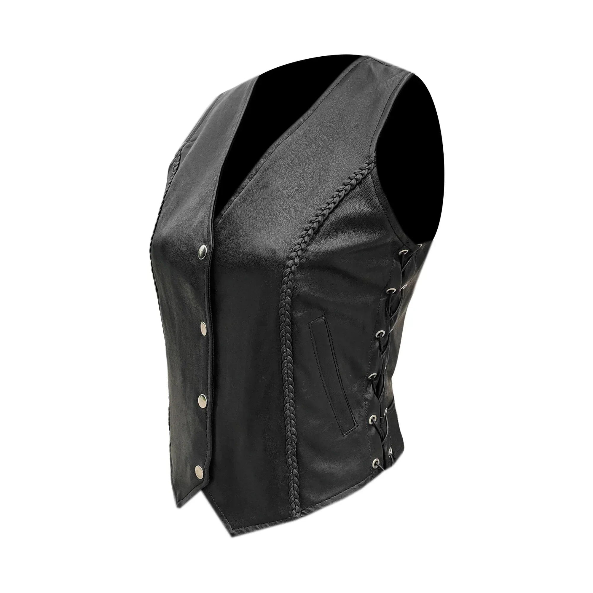 Gilet da Moto in pelle da donna S-tech ST 1155 Vintage Custom & Café Race