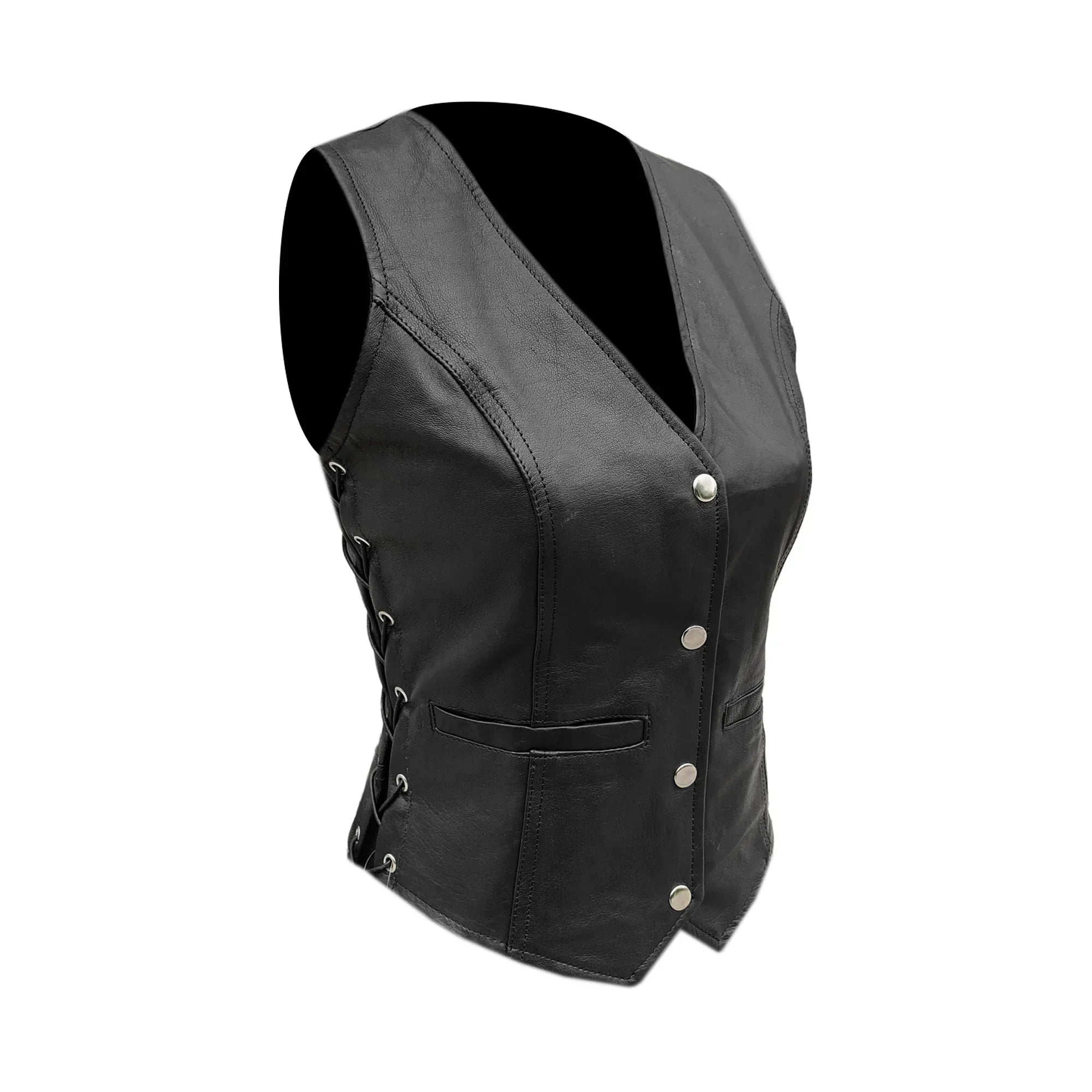 Moto Gilet in pelle da donna S-tech ST 1160 Vintage Custom & Café Race