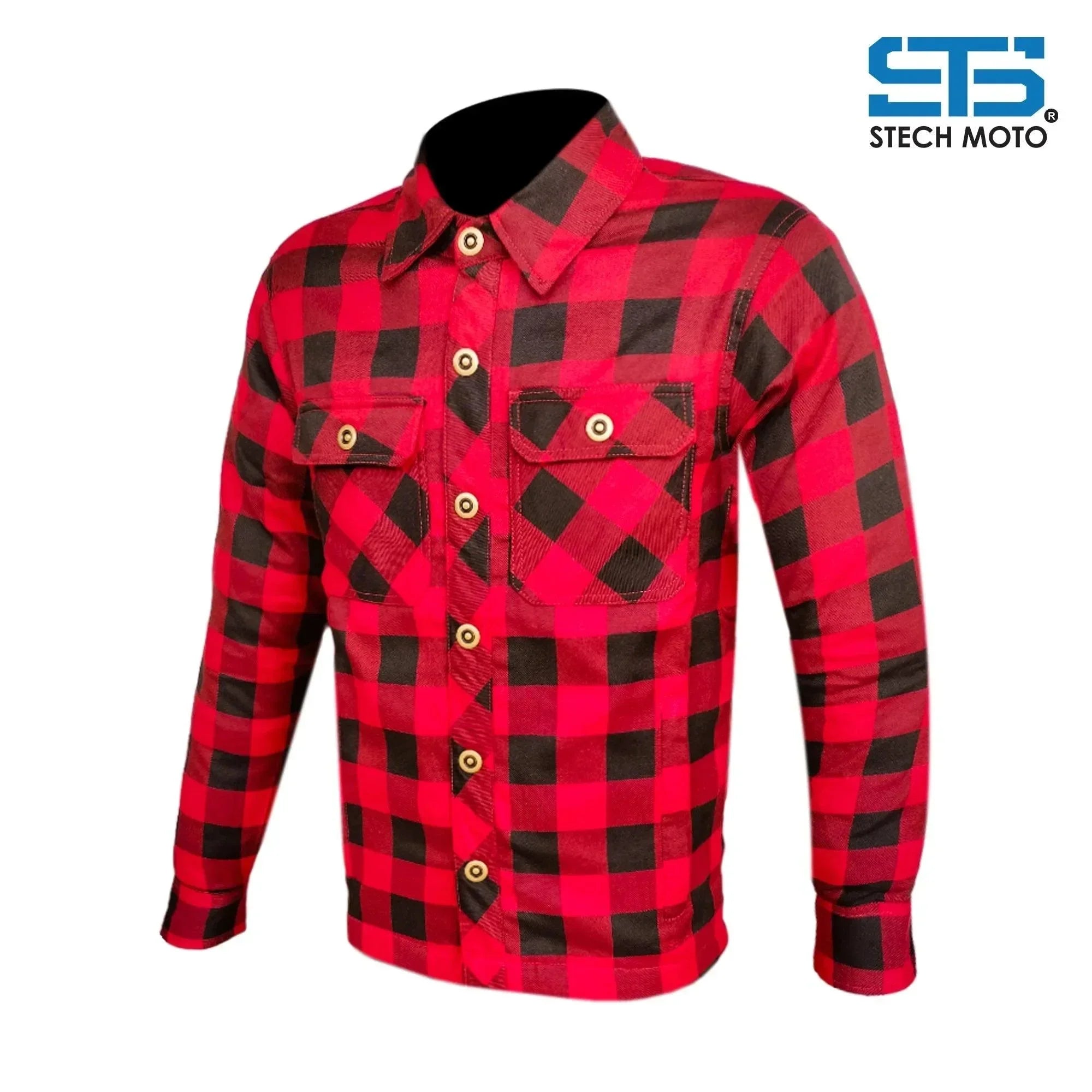 Moto camicia cotone-flanella da uomo Stechmoto ST 725 con aramid e protezione CE livello-1