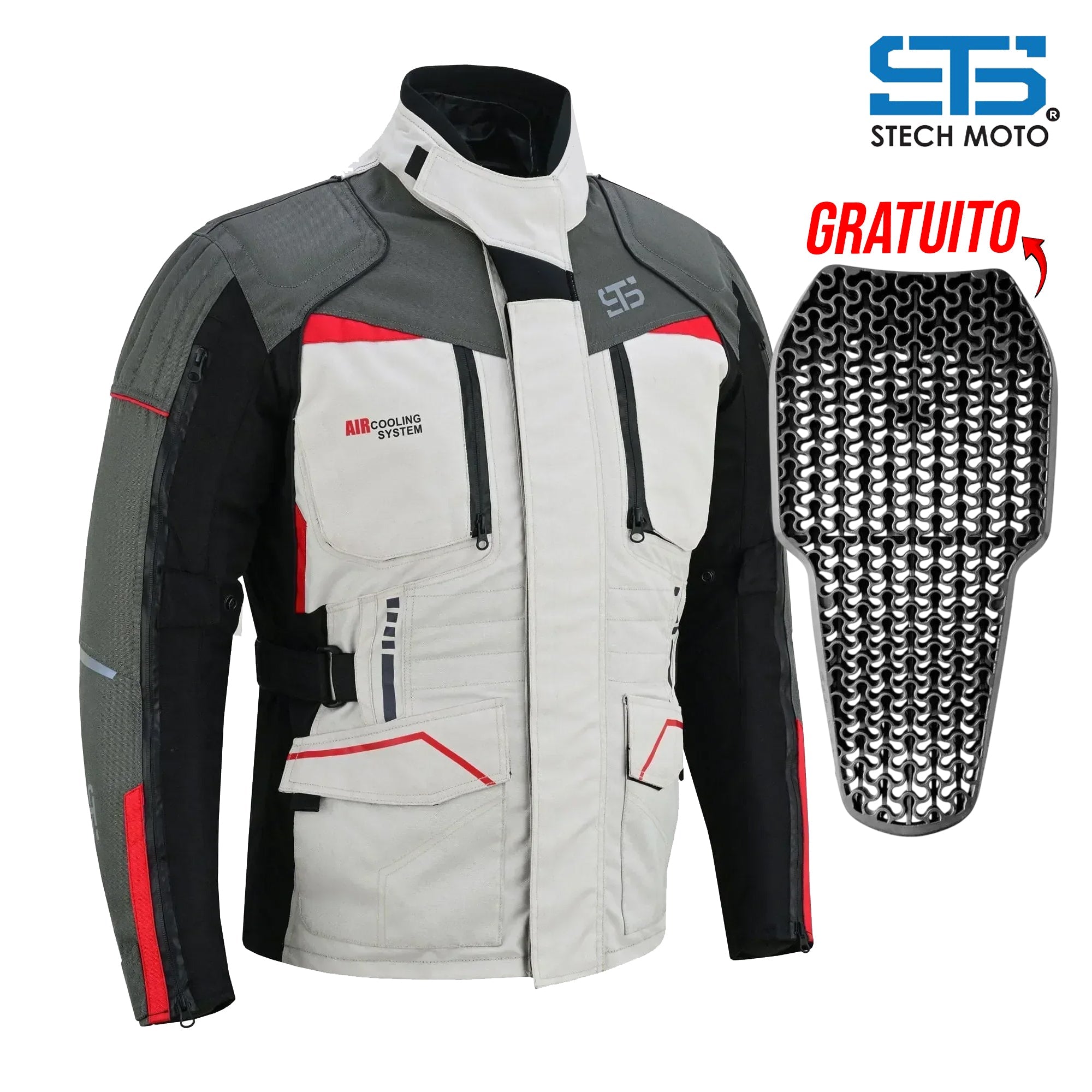 Moto Giacca in tessuto da uomo S-tech ST 825 Volcano H2Out 3 Strati e 4 Stagione