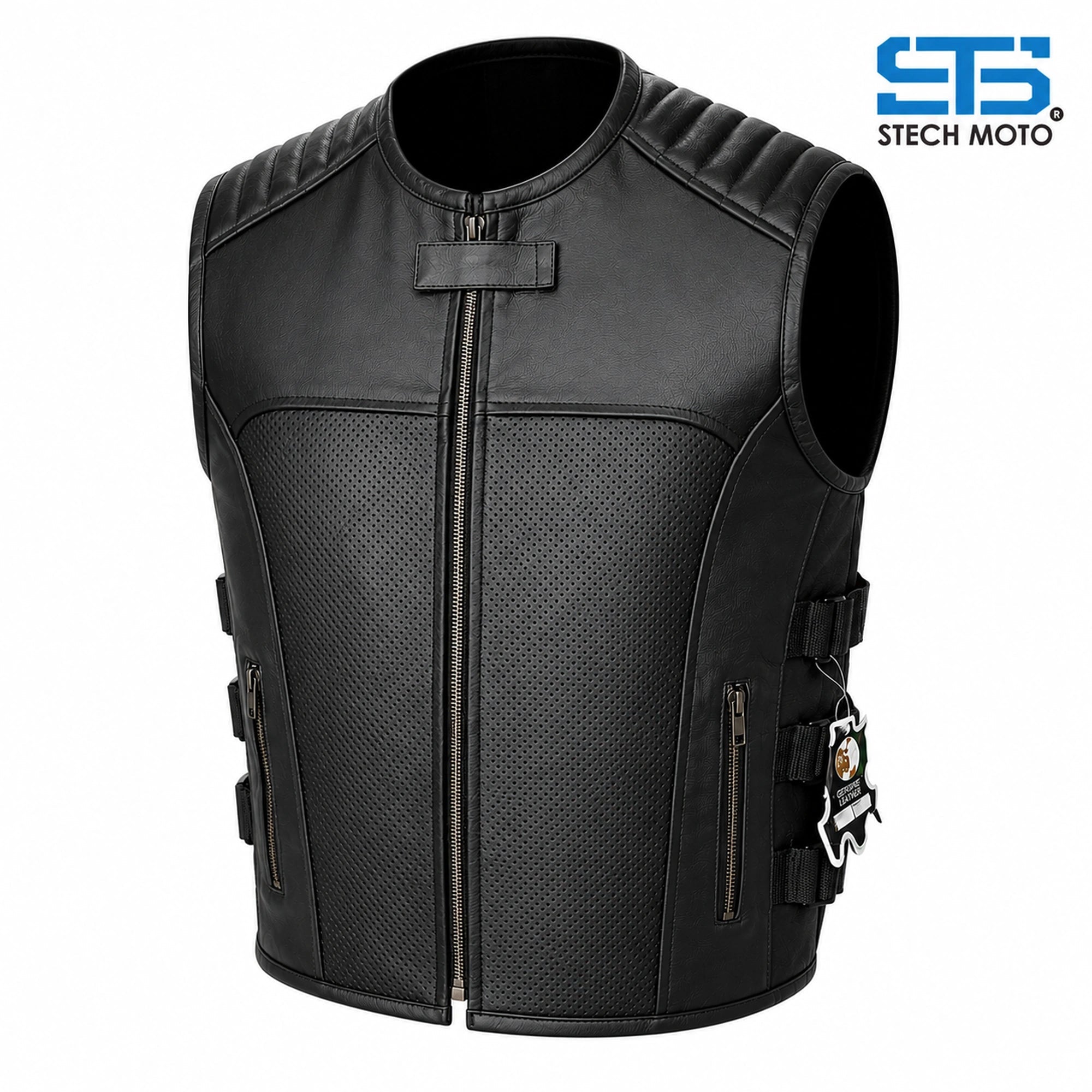 Moto Gilet in pelle S-tech ST 1121 Vintage Custom & Café Race