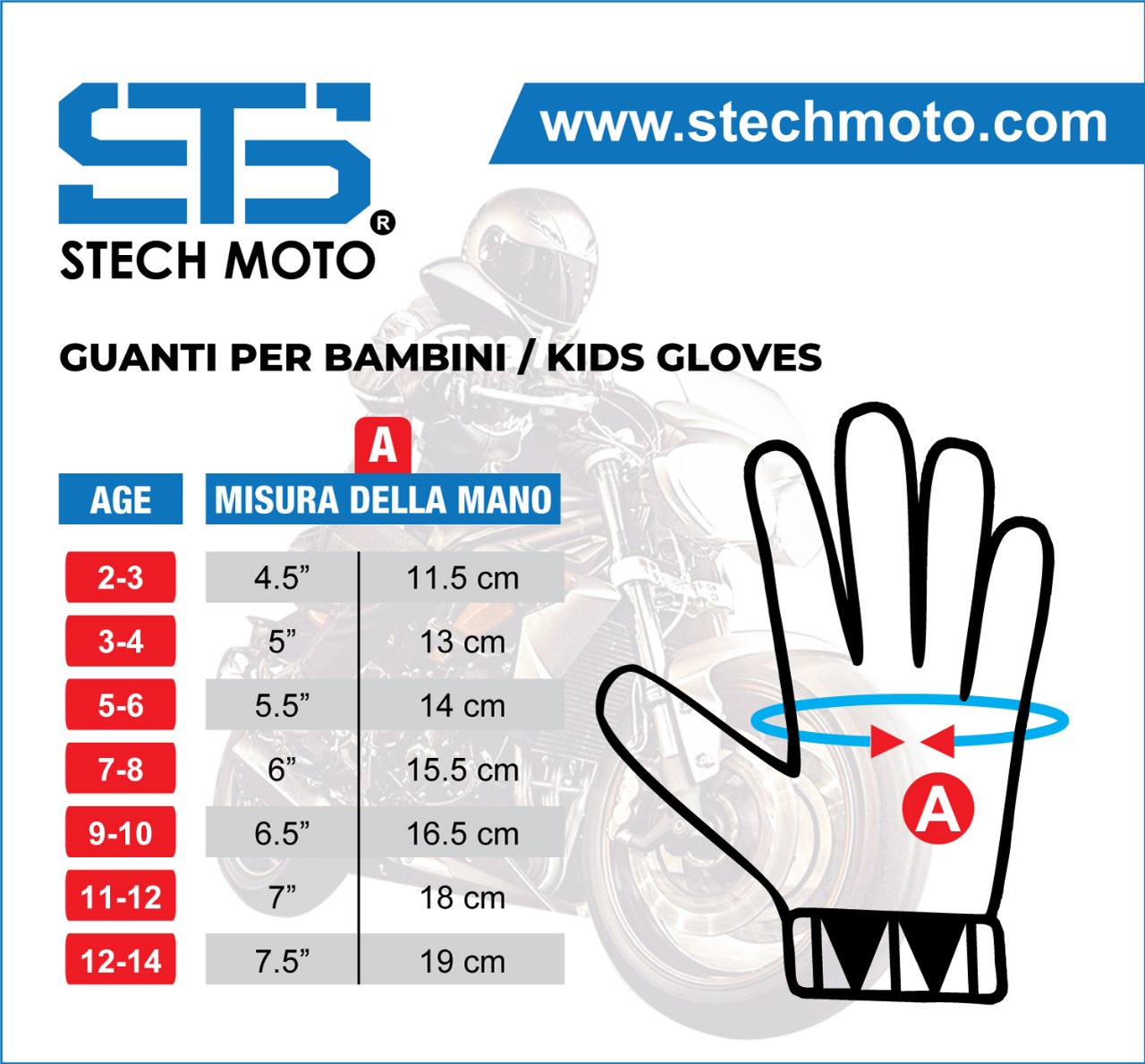 Guanti bambino STECH MOTO · ST 1840 BZM Hawk