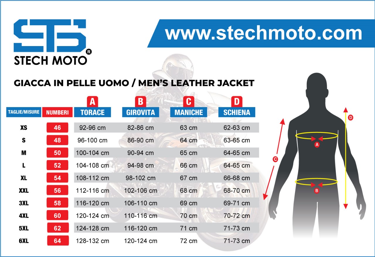 Giacca in pelle uomo STECH MOTO · ST 1770 X-FLESH Custom
