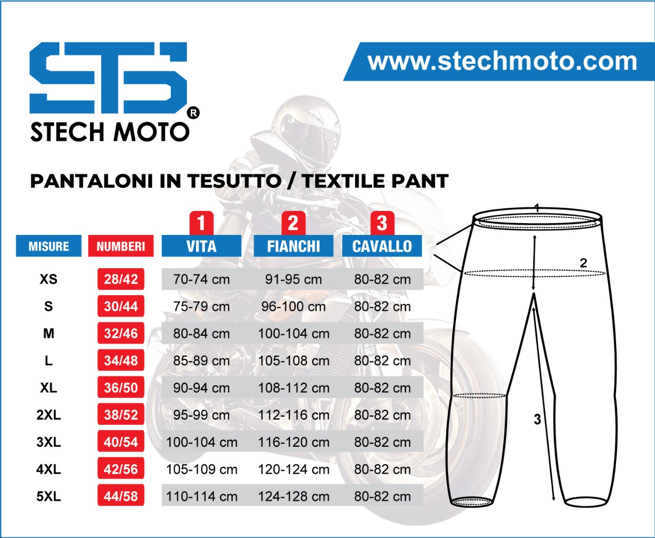 Trousers in tessuto STECH MOTO · ST 825 Volcano H2Out